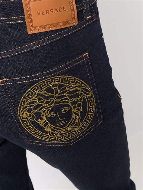 p versace medusa head logo skinny jeans i think